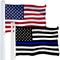 G128 Combo Pack: USA 3x5 Ft 150D Printed Stars & Thin Blue Line Flag 3x5 Ft 150D Printed